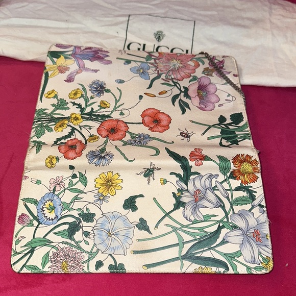 Gucci flora bloom wallet on chain mini crossbody purse interlocking GG chain - Picture 10 of 16
